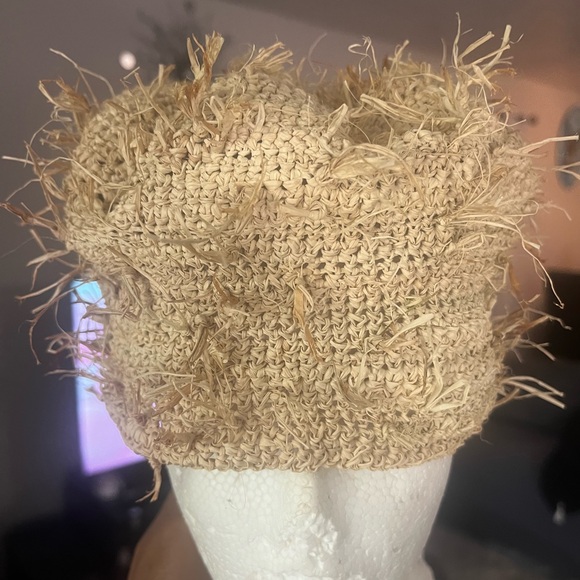 Crude Natural Raffia traditional handmade 2 sided Men African Toghu cap . - Picture 10 of 12
